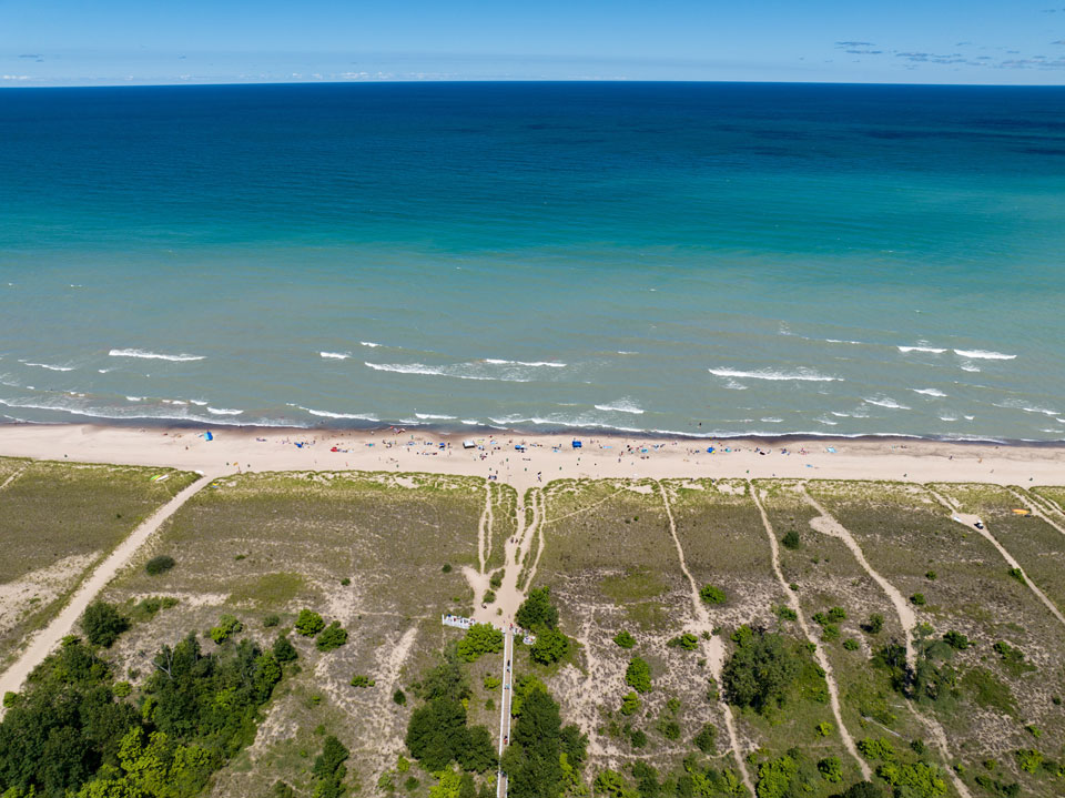 Aerial view of Lake Michigan